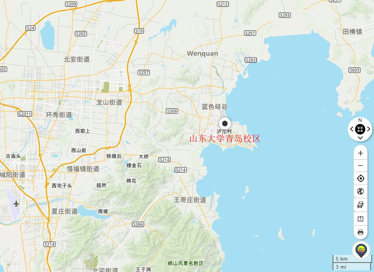 乘出租车至山东大学青岛校区约120元